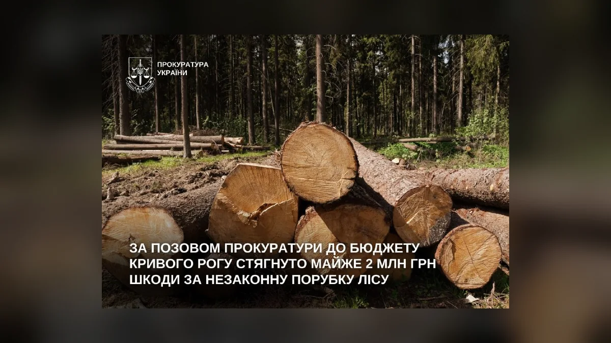 З держпідприємства стягнули майже 2 млн грн за вирубку лісу на Криворіжжі
