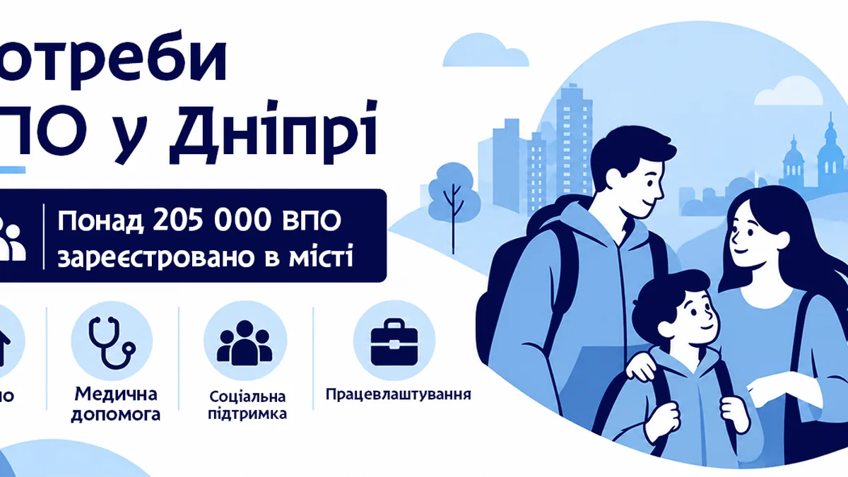 У Дніпрі міський реєстр ВПО налічує понад 205 тисяч людей