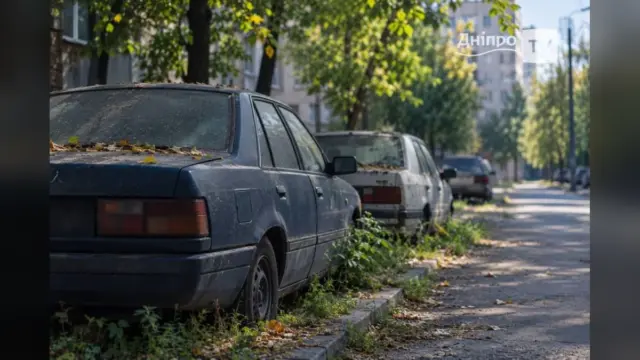 У Дніпрі власників покинутих автомобілів закликали прибрати їх із вулиць і дворів