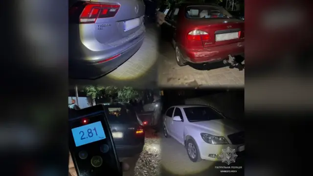 У Кривому Розі нетверезий водій Skoda пошкодив три авто та тікав